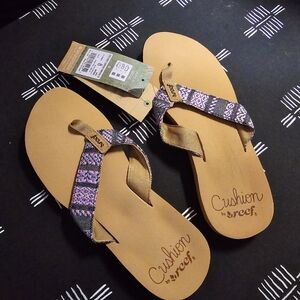 REEF Women's Cushion Threads Flip-Flop Sandals Tan Size 8